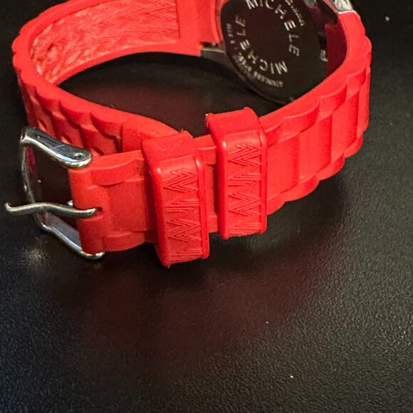 Michele Tahitian Jelly Bean Watch - Red (MWW12D000007) - BRAND NEW BATTERY - Picture 7 of 14